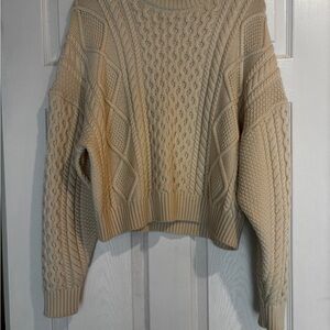 Aritzia Cream Cable Knit Sweater